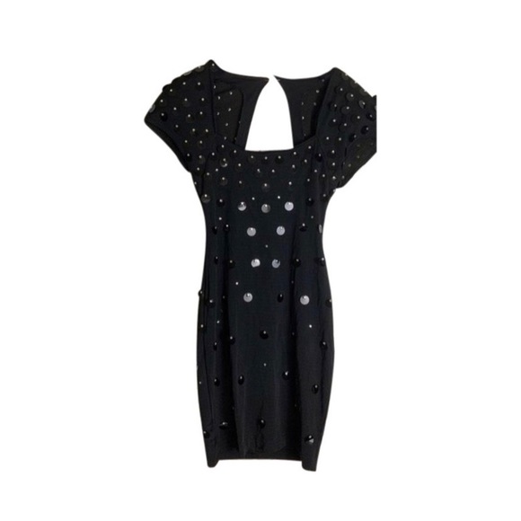 MD 80s black sequin cocktail Electra Casadei - Picture 1 of 8